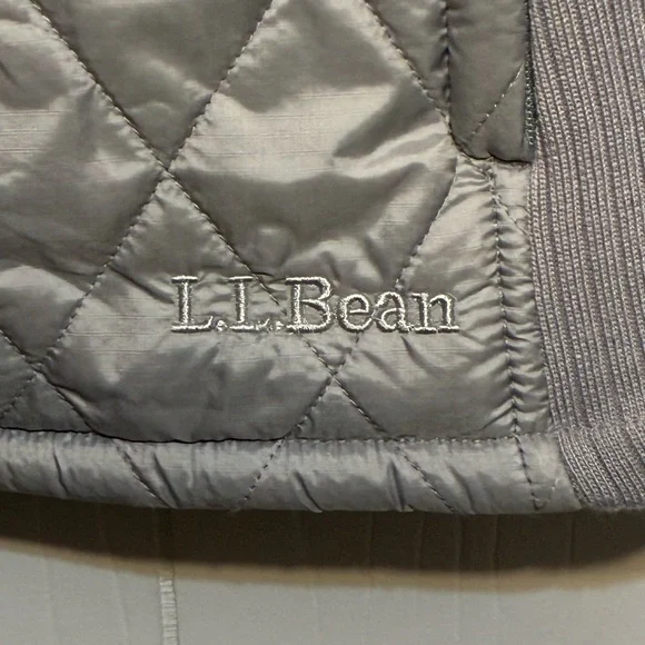 L.L. Bean Women's Quilted Jacket Vest Fleece Lined Full Zip Gray Large - Picture 3 of 10